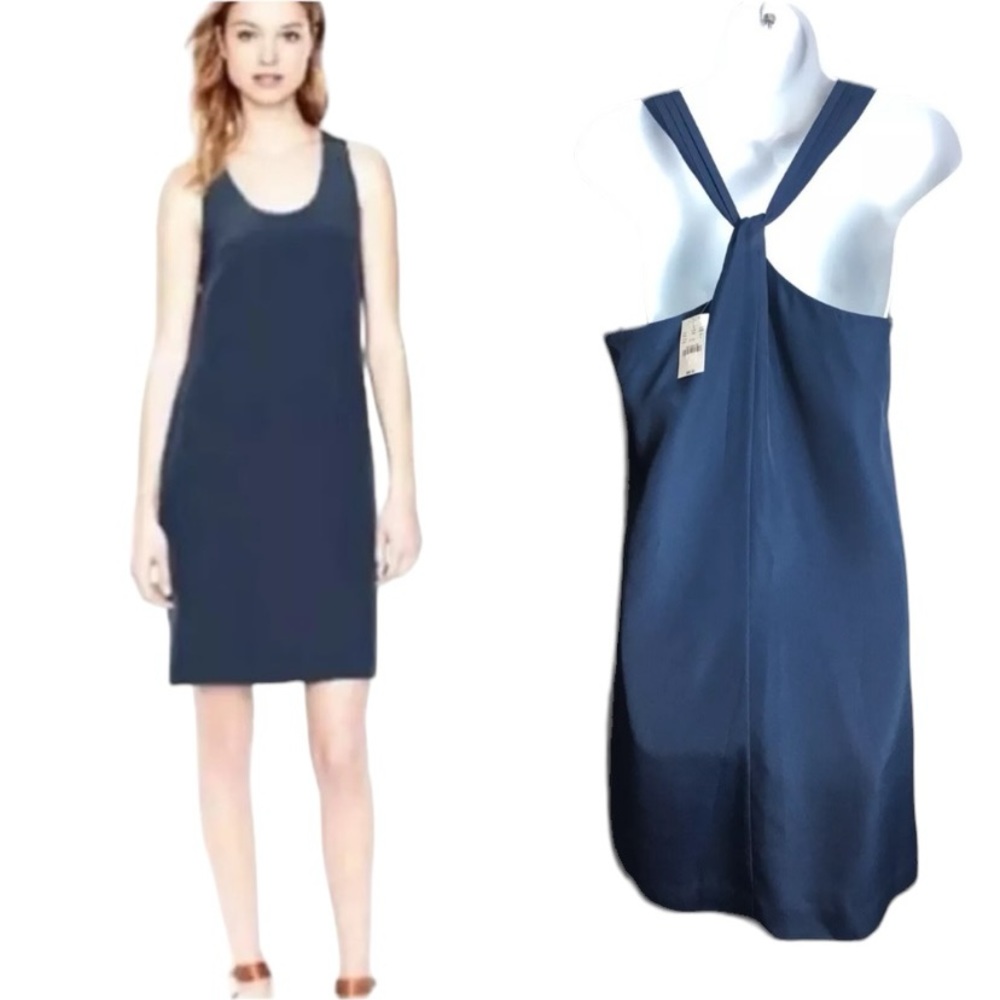 Trouvé Women’s Navy Blue Twisted Back Shift Dress Size XS